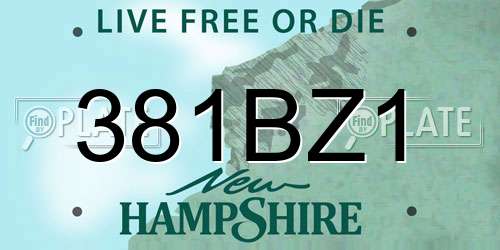 381BZ1 New Hampshire License Plate