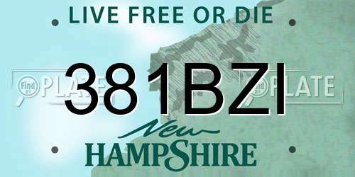 381BZI New Hampshire License Plate