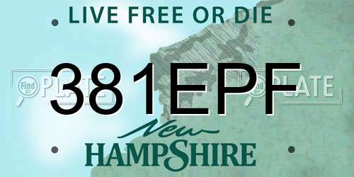 381EPF New Hampshire License Plate