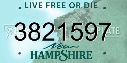3821597 New Hampshire License Plate