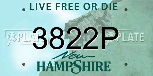 3822P New Hampshire License Plate