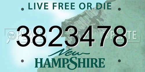 3823478 New Hampshire License Plate