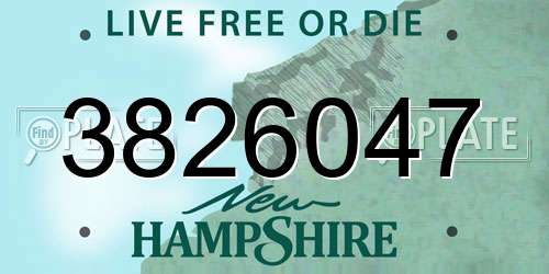3826047 New Hampshire License Plate