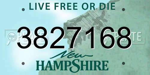 3827168 New Hampshire License Plate