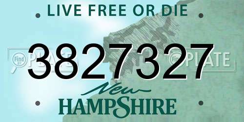 3827327 New Hampshire License Plate