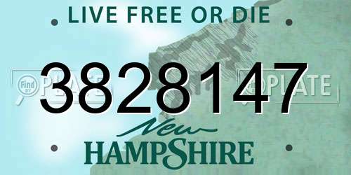 3828147 New Hampshire License Plate