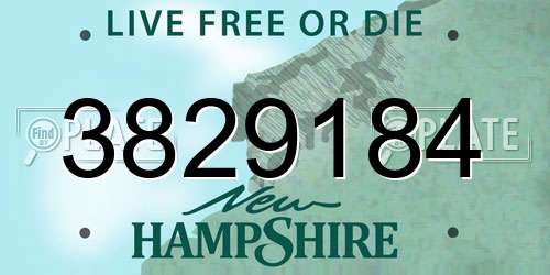 3829184 New Hampshire License Plate