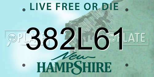 382L61 New Hampshire License Plate