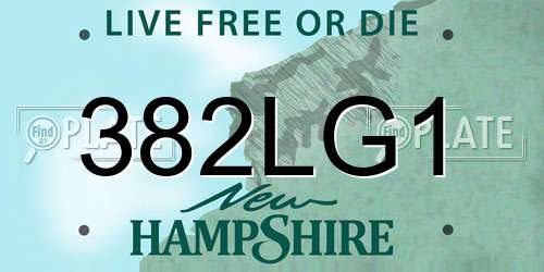 382LG1 New Hampshire License Plate