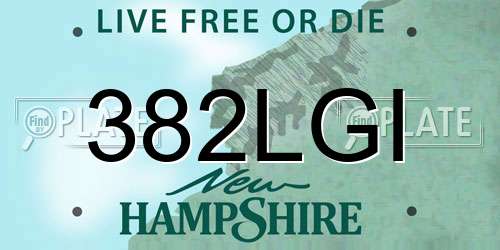 382LGI New Hampshire License Plate