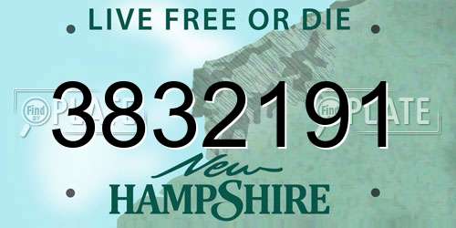 3832191 New Hampshire License Plate