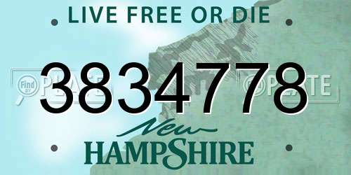 3834778 New Hampshire License Plate
