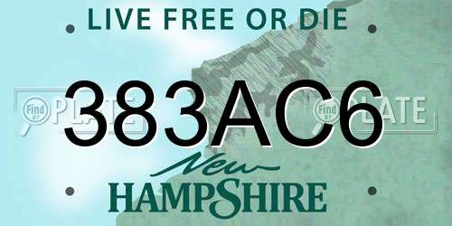 383AC6 New Hampshire License Plate