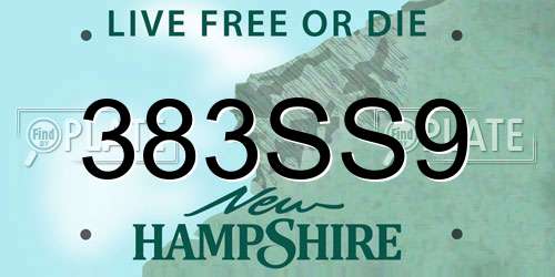 383SS9 New Hampshire License Plate