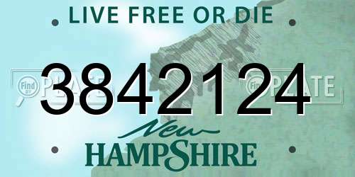 3842124 New Hampshire License Plate