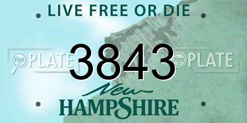 3843 New Hampshire License Plate