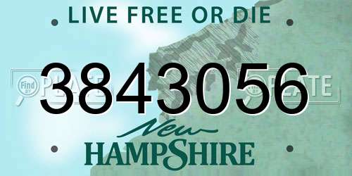 3843056 New Hampshire License Plate