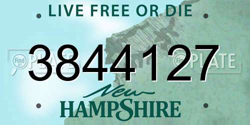 3844127 New Hampshire License Plate