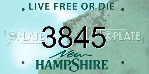 3845 New Hampshire License Plate
