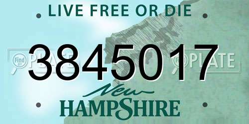 3845017 New Hampshire License Plate