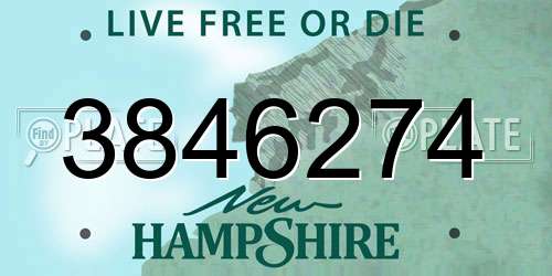 3846274 New Hampshire License Plate