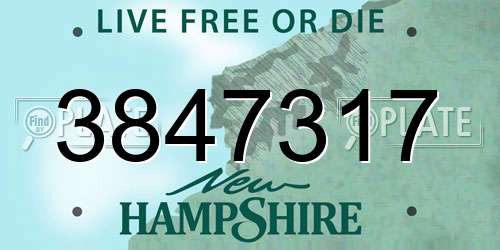 3847317 New Hampshire License Plate