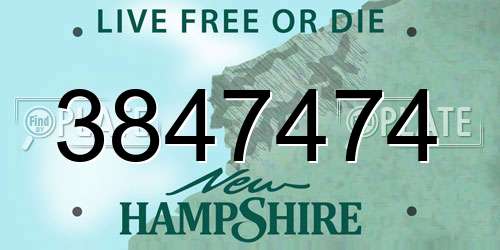 3847474 New Hampshire License Plate