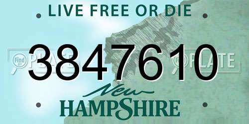 3847610 New Hampshire License Plate