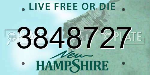 3848727 New Hampshire License Plate