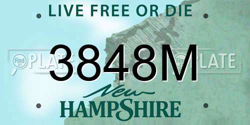 3848M New Hampshire License Plate
