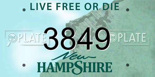 3849 New Hampshire License Plate