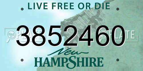 3852460 New Hampshire License Plate