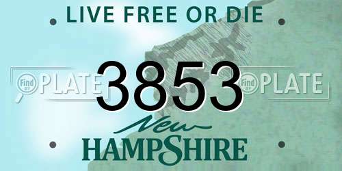 3853 New Hampshire License Plate