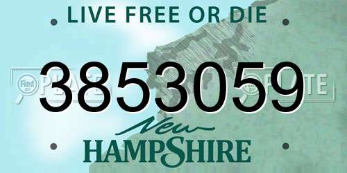 3853059 New Hampshire License Plate