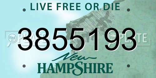 3855193 New Hampshire License Plate