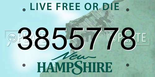 3855778 New Hampshire License Plate