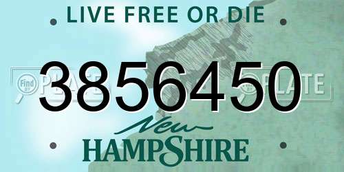 3856450 New Hampshire License Plate