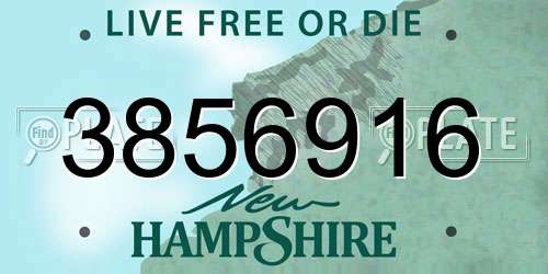 3856916 New Hampshire License Plate