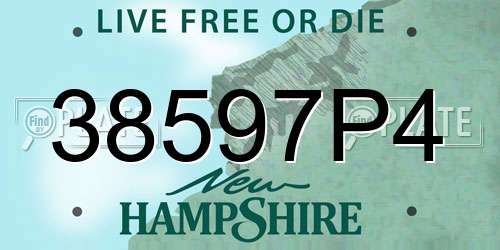 38597P4 New Hampshire License Plate