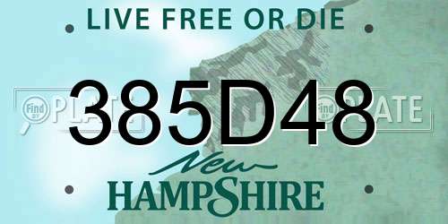 385D48 New Hampshire License Plate