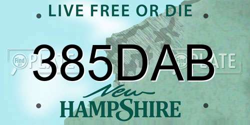 385DAB New Hampshire License Plate