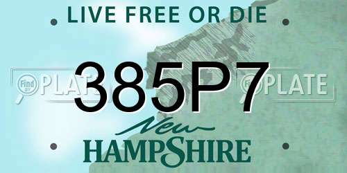385P7 New Hampshire License Plate