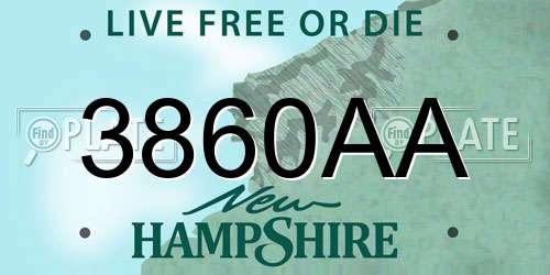 3860AA New Hampshire License Plate