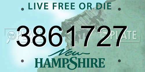 3861727 New Hampshire License Plate