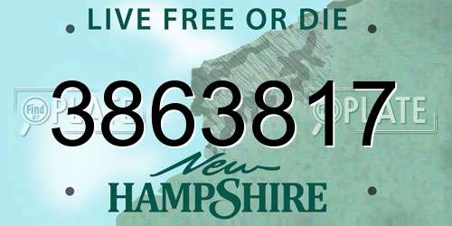 3863817 New Hampshire License Plate