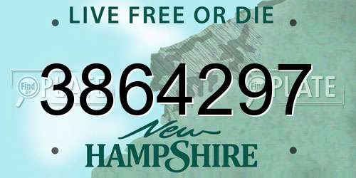 3864297 New Hampshire License Plate