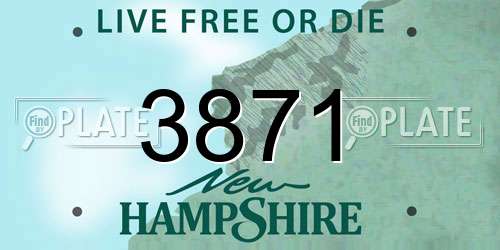 3871 New Hampshire License Plate