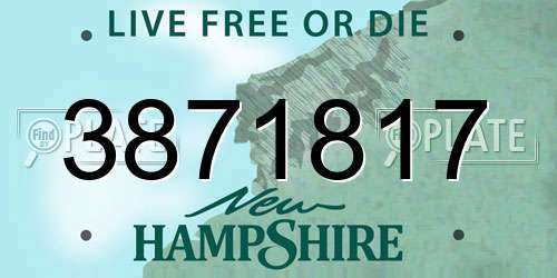 3871817 New Hampshire License Plate