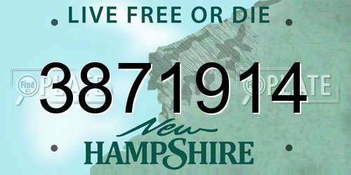 3871914 New Hampshire License Plate