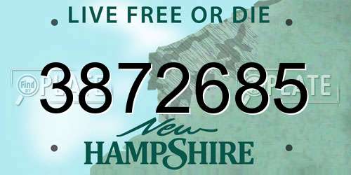 3872685 New Hampshire License Plate